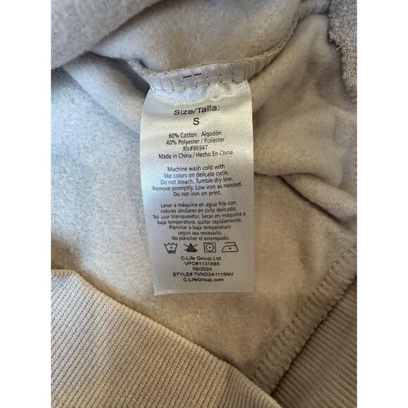 Von Dutch Hoodie Mens Small Beige Tan Pullover Fleece Winged Eyeball AOP Graphic - Picture 5 of 9